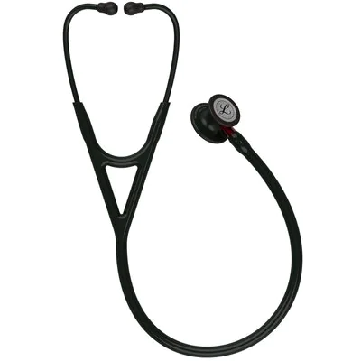 3M™ Littmann® Cardiology IV™ Stethoscope, Black Finish Chestpiece, Black Tube, Red Stem and Black Headset, 6200