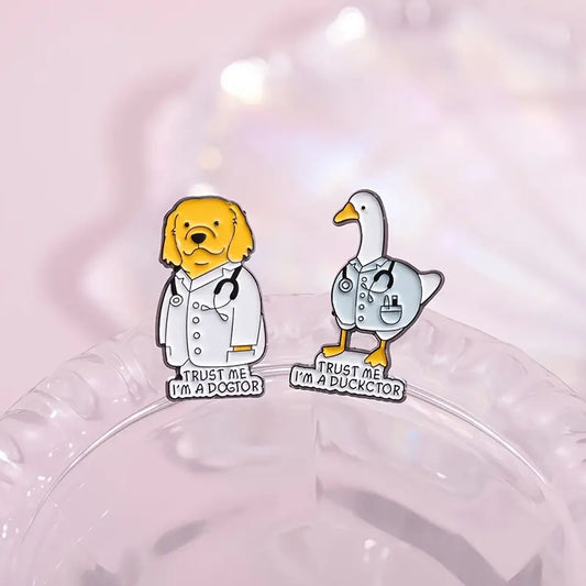 Trust Me I'm A Doctor Brooch  (pair of 2)