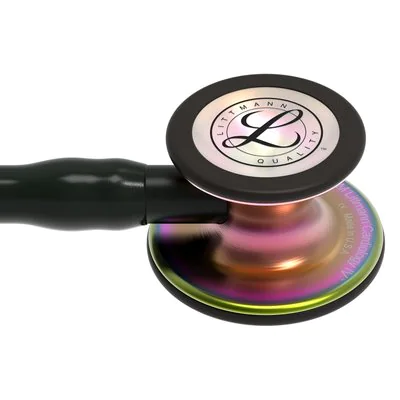 3M™ Littmann® Cardiology IV™ Diagnostic Stethoscope, 6165, Rainbow-Finish Chestpiece, Black Tube, Stem