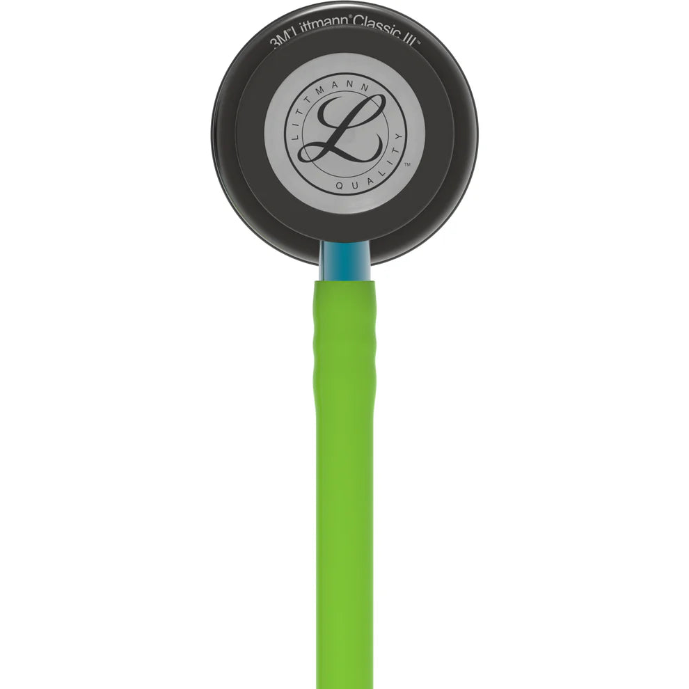 Littmann Classic III  Stethoscope: Smoke & Lime Green - Blue Stem 5875