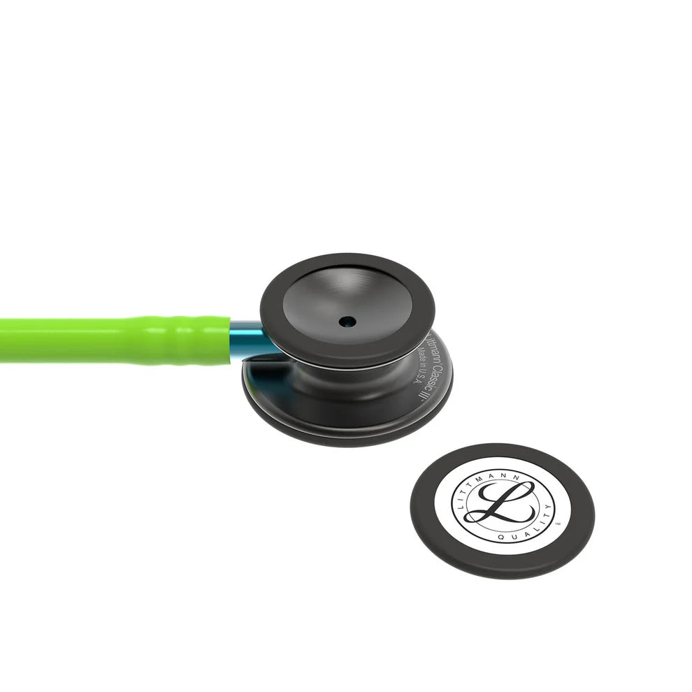 Littmann Classic III  Stethoscope: Smoke & Lime Green - Blue Stem 5875