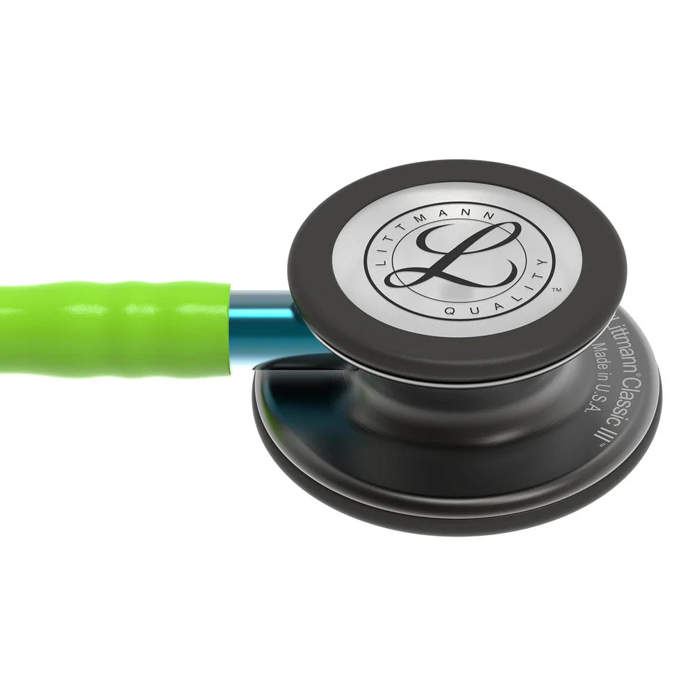 Littmann Classic III  Stethoscope: Smoke & Lime Green - Blue Stem 5875