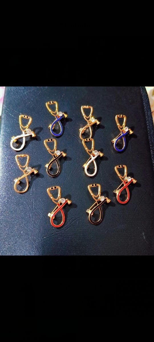 Elegant Stethoscope Pin Brooch