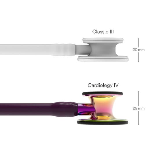 3M™ Littmann® Cardiology IV™ Stethoscope, 6239, High Polish Rainbow Chestpiece, Plum Tube, Violet Stem and Black Headset