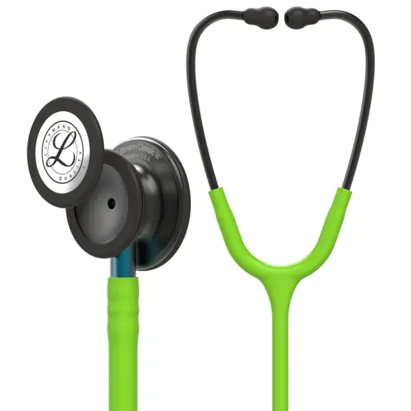 Littmann Classic III  Stethoscope: Smoke & Lime Green - Blue Stem 5875