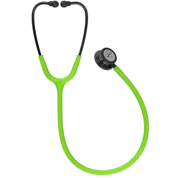 Littmann Classic III  Stethoscope: Smoke & Lime Green - Blue Stem 5875 - Image 2