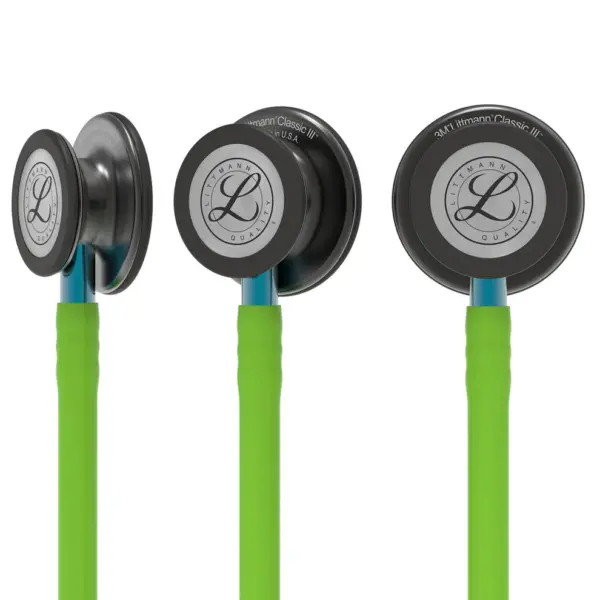 Littmann Classic III  Stethoscope: Smoke & Lime Green - Blue Stem 5875 - Image 3