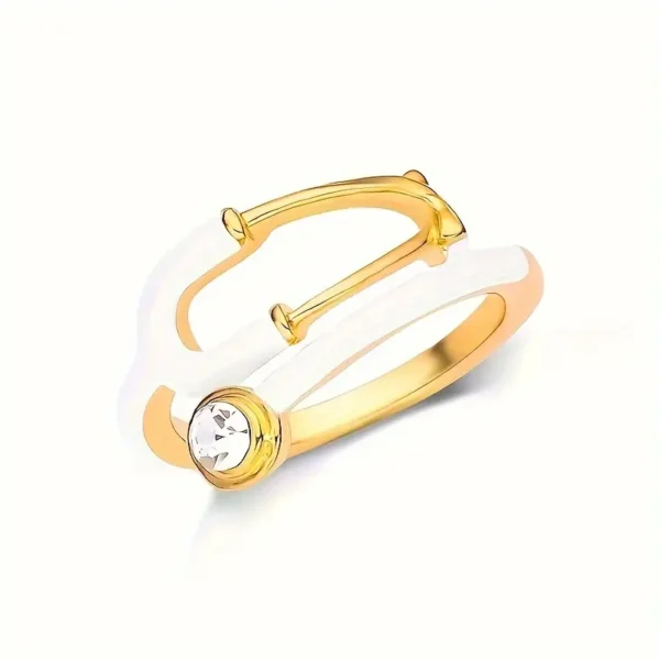 A stylish, transparent hand ring shaped like a stethoscope, designed for medical professionals and healthcare enthusiasts.